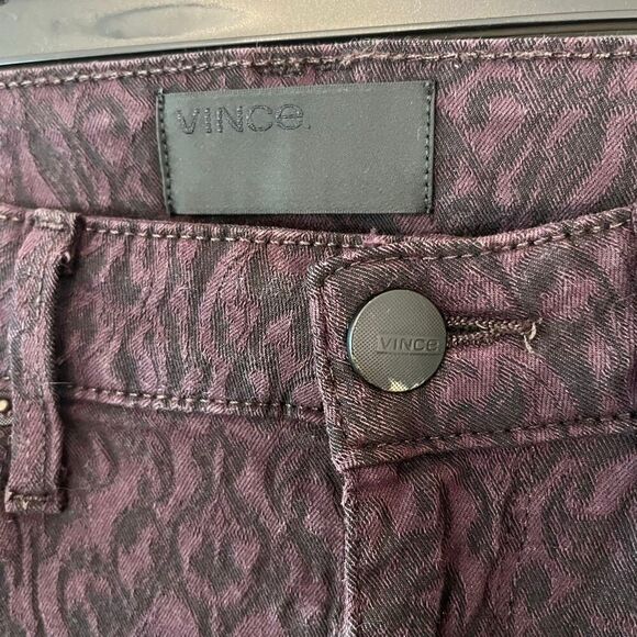 Vince skinny mulberry textured jeans size 31 large skinny jeans with print - Picture 5 of 9